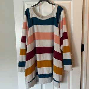 Sweatshirt with multi colored stripes